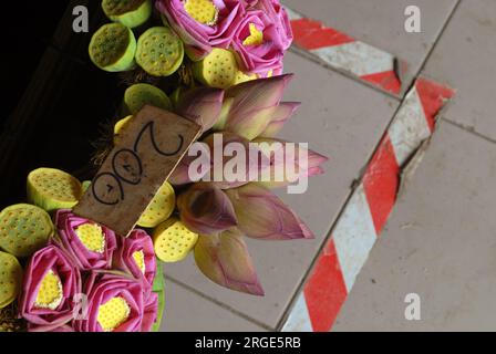 Blumen zum Verkauf auf Port Vila Markt, Efate Island, Vanuatu. Stockfoto