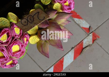 Blumen zum Verkauf auf Port Vila Markt, Efate Island, Vanuatu. Stockfoto