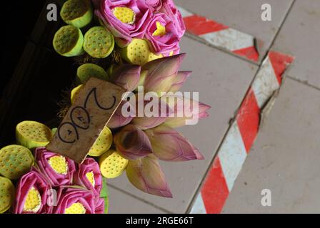 Blumen zum Verkauf auf Port Vila Markt, Efate Island, Vanuatu. Stockfoto