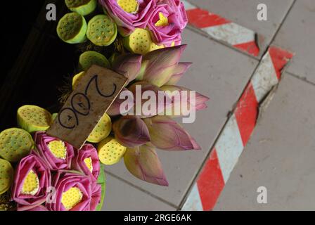 Blumen zum Verkauf auf Port Vila Markt, Efate Island, Vanuatu. Stockfoto