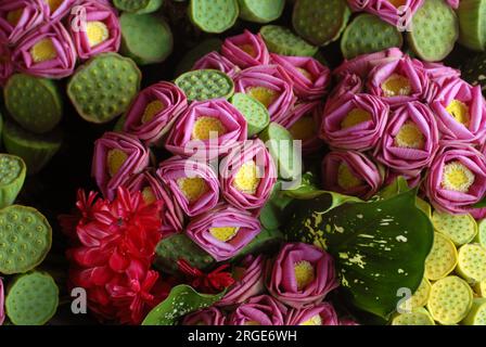 Blumen zum Verkauf auf Port Vila Markt, Efate Island, Vanuatu. Stockfoto