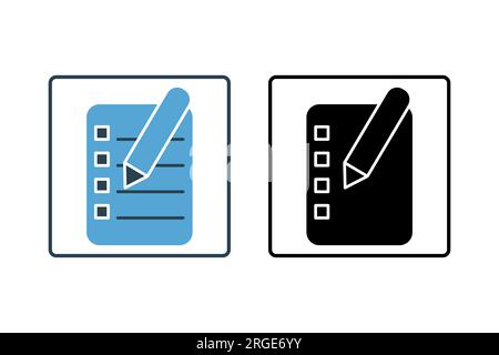 Symbol Für Feedback-Formular. Symbol für Umfrage. Solider Symbolstil. Einfache Vektorkonstruktion editierbar Stock Vektor