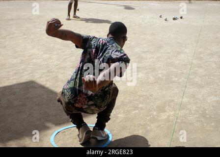 Das Boule-Spiel in Vanuatu, Ozeanien. Stockfoto