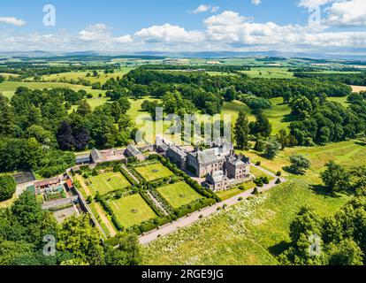 Hutton im Wald von einer Drohne, Skelton, Cumberland, Lake District, Cumbria, England Stockfoto