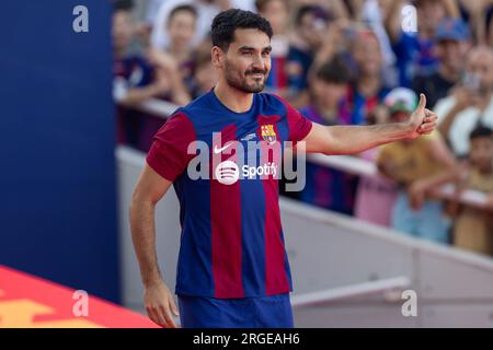 Barcelona, Spanien. 8. Aug. 2023. BARCELONA, SPANIEN - 8. AUGUST: .Spieler in Aktion während des Joan Gamper Trophäenspiels zwischen FC Barcelona und Tottenham Hotspurs bei der Estadi Olimpic Lluis Companys am 8. August 2023 in Barcelona, Spanien (Kreditbild: © Gerard Franco/DAX via ZUMA Press Wire) NUR REDAKTIONELLE VERWENDUNG! Nicht für den kommerziellen GEBRAUCH! Stockfoto