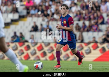 Barcelona, Spanien. 8. Aug. 2023. BARCELONA, SPANIEN - 8. AUGUST: .Spieler in Aktion während des Joan Gamper Trophäenspiels zwischen FC Barcelona und Tottenham Hotspurs bei der Estadi Olimpic Lluis Companys am 8. August 2023 in Barcelona, Spanien (Kreditbild: © Gerard Franco/DAX via ZUMA Press Wire) NUR REDAKTIONELLE VERWENDUNG! Nicht für den kommerziellen GEBRAUCH! Stockfoto