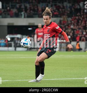 Curitiba, Brasilien. 08. Aug. 2023. Canobbio während des Athletico x Bolivar-Spiels für die Runde 16 der Copa Libertadores in der Ligga Arena in Curitiba, PR. Kredit: Carlos Pereyra/FotoArena/Alamy Live News Stockfoto