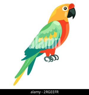 Roter Papagei Macaw. Abbildung eines flachen Vektors Stock Vektor
