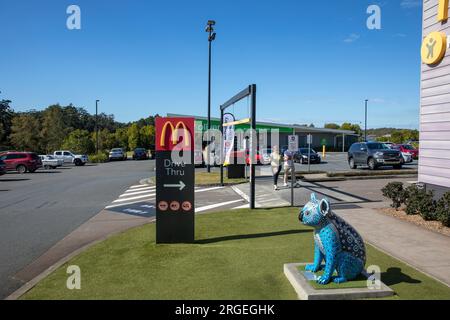 Service Area und Raststätte Port Macquarie, McDonald's Restaurant, für Fahrer zum Ausruhen und Essen am Pacific Highway zwischen Sydney und Brisbane Stockfoto