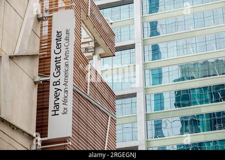 Charlotte North Carolina, South Tryon Street, Harvey B. Gantt Center Centre for African American Arts Culture, Außenfassade, Gebäude Vordereingang, h Stockfoto