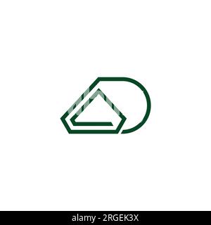 Vektor des Buchstabens da Dreieck geometrische Linie Spirale Logo Stock Vektor