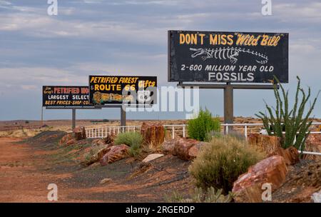 Werbetafeln entlang Rt. 66 in Arizona Stockfoto