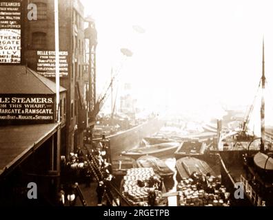 Belle Steamers Wharf, London Bridge, Themse, viktorianische Zeit Stockfoto