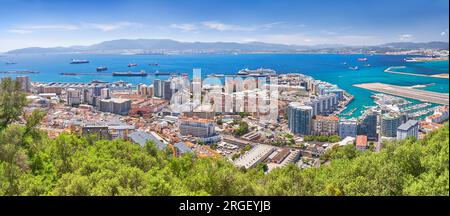 Panoramablick über Gibraltar, Europa Stockfoto