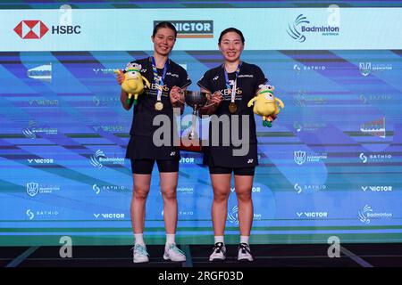 Siegerteam Kim so Yeong, Kong Hee Yong aus Korea, nach dem Doppel-Finalspiel der SATHIO-GRUPPE Australian Badminton Open 2023 zwischen Chi Stockfoto