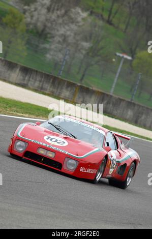 Scarperia, Mugello 5. märz 2008: Unbekannt fährt Ferrari 512 BB LM Jahr 1979 während des Trainings auf dem Mugello Circuit. Italien Stockfoto