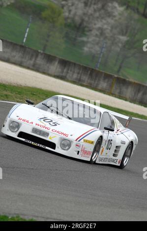 Scarperia, Mugello 5. märz 2008: Unbekannt fährt Ferrari 512 BB LM Jahr 1979 während des Trainings auf dem Mugello Circuit. Italien Stockfoto