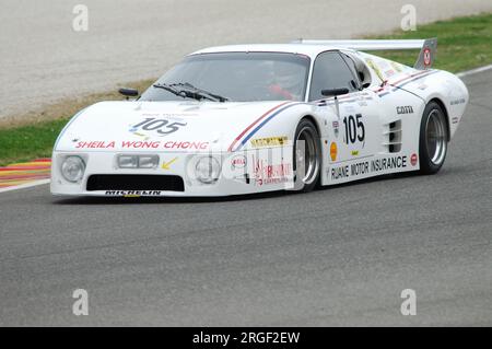 Scarperia, Mugello 5. märz 2008: Unbekannt fährt Ferrari 512 BB LM Jahr 1979 während des Trainings auf dem Mugello Circuit. Italien Stockfoto