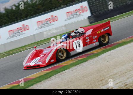 Scarperia, Mugello 5. märz 2008: Unbekannt Fahren Ferrari 712 kann am Jahr 1971 während des Trainings auf der Mugello Circuit. Italien Stockfoto
