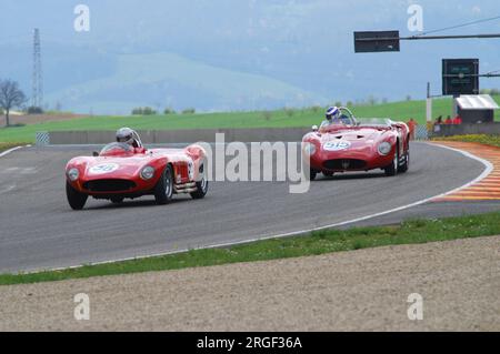 Scarperia, Mugello 5. märz 2008: Unbekannt Fahren des Maserati Oldtimer während des Trainings auf dem Mugello Circuit. Italien Stockfoto