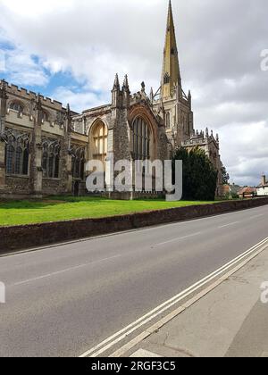 Blick auf die Kirche in Thaxted, Essex, Großbritannien. Stockfoto