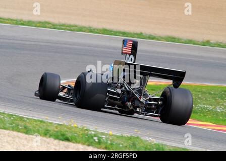 Mugello Circuit, 1. April 2007: Unbekannter Lauf auf dem Classic F1 Car 1974 Shadow DN3 Ex Tom Pryce auf dem Mugello Circuit in Italien während des Mugello Historic Festival. Stockfoto