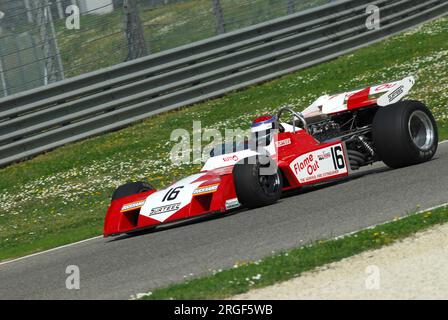 Mugello Circuit, 1. April 2007: Unbekannter Lauf auf dem Classic F1 Car 1972-1973 Surtees TS9B Ford Cosworth auf dem Mugello Circuit in Italien während des Mugello Historic F Stockfoto