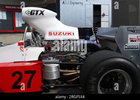 Mugello Circuit 1. April 2007: Details zum historischen Trojan-Tauranac Racing Trojan T103 F1 auf dem Mugello Circuit in Italien während des Mugello Historic Fest Stockfoto