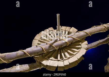 Holzräder im alten Brunnen in der Provinz riad, Saudi-Arabien Stockfoto