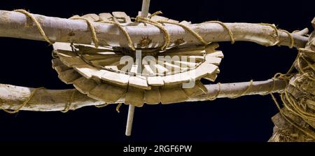 Holzräder im alten Brunnen in der Provinz riad, Saudi-Arabien Stockfoto