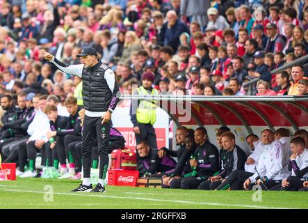 Trainer Thomas Tuchel (FCB), Teammanager, Cheftrainer, Coach, in Aktion beim Freundschaftsspiel FC BAYERN MÜNCHEN - AS MONACO 4-2 1.Deutsche Fußballliga am 7. August 2023 in Unterhaching, Deutschland Staffel 2023/2024, FCB, © Peter Schatz / Alamy Live News Stockfoto