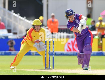 Nottingham, Großbritannien. 09. Aug. 2023. 9. August 2023 - Trent Bridge Cricket Ground, Nottingham. Veranstaltung: The 100 Cricket: Nottingham Rockets gegen Northern Supercharger. Bildunterschrift: ***** Bild: Mark Dunn/Alamy Live News (Sport) Kredit: Mark Dunn Photography/Alamy Live News Stockfoto