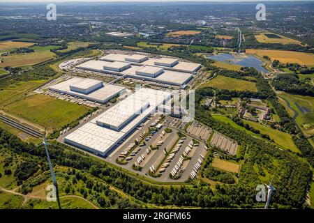 Luftaufnahme, Vertriebszentrum des zentralen Lagers Ikea, Schwieringhausen, Dortmund, Ruhrgebiet, Nordrhein-Westfalen, Deutschland Stockfoto