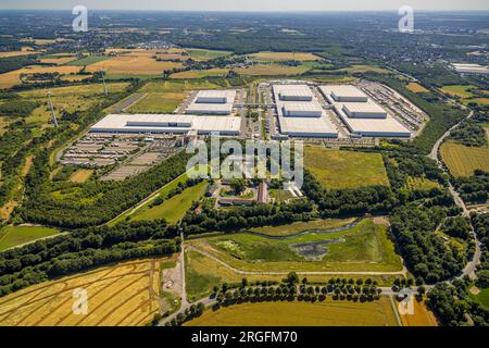 Luftaufnahme, Vertriebszentrum des Zentrallagers Ikea, gut Königsmühle, Schwieringhausen, Dortmund, Ruhrgebiet, Nordrhein-Westfalen, Deutschland Stockfoto