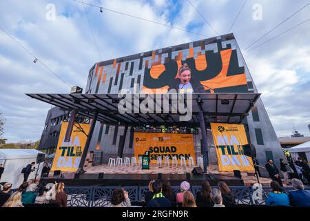 MELBOURNE, AUSTRALIEN - JULI 11: Ankündigung der australischen Commbank Matildas Women's World Cup Squad und Präsentation am Federation Square am 11. Juli 20 Stockfoto