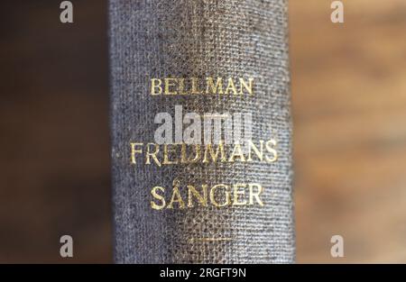 Alte Bücher, Fredmans sånger (auf Englisch: Fredmans Songs oder Songs von Fredman) ist eine Sammlung von 65 Gedichten und Songs, die 1791 vom schwedischen Dichter Carl Michael Bellman veröffentlicht wurden. Stockfoto