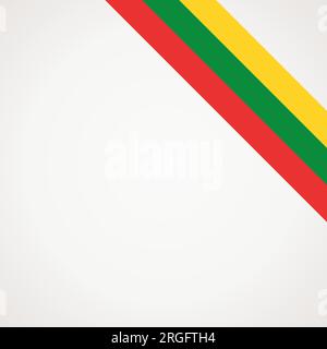 Die Flaggen für ein schräges Litauisches Band für eine Seitenansicht oben rechts. Stock Vektor