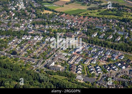 Luftbild, Baustelle mit Neubau Gesundheitszentrum Vitalum Kaiser-Friedrich-Straße Ecke Holtener Straße, Röttgersbach, Duisburg, Ruhrgebiet, Nordrhein- Stockfoto