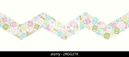 Handgezeichnetes abstraktes nahtloses Muster, ethnischer Hintergrund, einfacher Stil - ideal für Textilien, Banner, Tapeten, Verpackung - Vektor-Design Stock Vektor