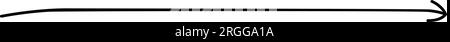Schwarzer gerader langer Pfeil in handgezeichneter Form. Pfeilform Element punktförmig nach rechts. Darstellung des Rohvektors isoliert auf weißem Hintergrund in Doodle na Stock Vektor
