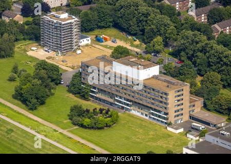 Luftaufnahme, Helios Rhein Klinik Duisburg, Beeckerwerth, Duisburg, Ruhrgebiet, Nordrhein-Westfalen, Deutschland Stockfoto