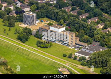 Luftaufnahme, Helios Rhein Klinik Duisburg, Laar, Duisburg, Ruhrgebiet, Nordrhein-Westfalen, Deutschland Stockfoto