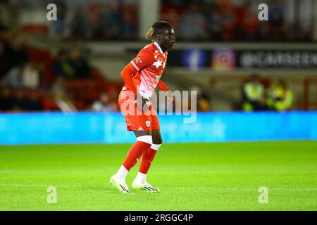 Oakwell Stadium, Barnsley, England - 8. August 2023 Fabio Jalo (12) of Barnsley - während des Spiels Barnsley gegen Tranmere Rovers, EFL Cup, 2023/24, Oakwell Stadium, Barnsley, England - 8. August 2023 Kredit: Arthur Haigh/WhiteRosePhotos/Alamy Live News Stockfoto