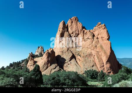 Sedimentgesteinsformationen im Garden of the Gods Park, Colorado, USA Stockfoto