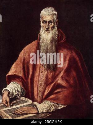 St. Jerome als Kardinal etwa 1600 von El Greco Stockfoto