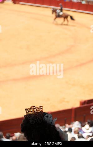 Corrida de Toros de rejones en La Maestranza de Sevilla Stockfoto