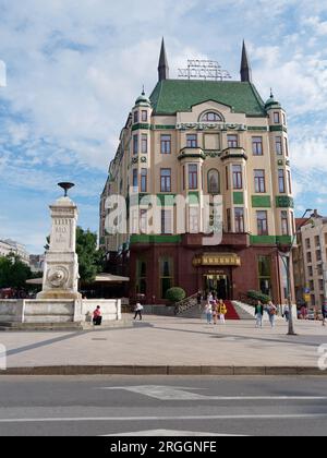 Das Hotel Moskva befindet sich in der Stadt Belgrad, Serbien. August 2023. Stockfoto