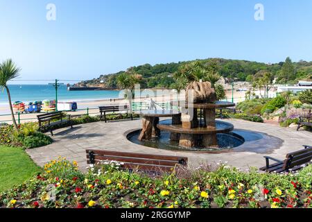 Wasserbrunnen in St Brélade Garden, Saint Brélade's Bay, St Brélade Parish, Jersey, Kanalinseln Stockfoto