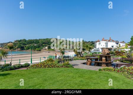 Wasserbrunnen in St Brélade Garden, Saint Brélade's Bay, St Brélade Parish, Jersey, Kanalinseln Stockfoto