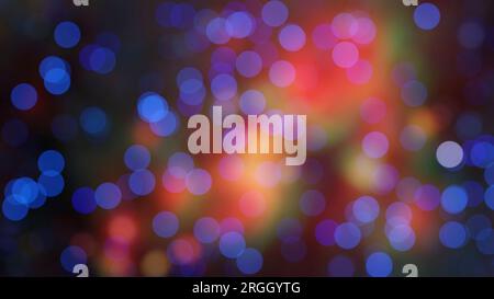 Bokeh-Hintergrund. Abstrakte, farbenfrohe, unscharfe Lichter. Hintergrund zu Weihnachten. Stockfoto